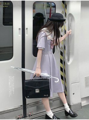 taobao agent Walnut JK [Misty Skirt] JK uniform Light purple summer service sailor clothing dress is gentle