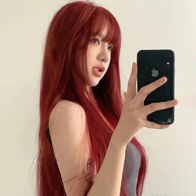 taobao agent Jiuhong wig female long hair new fashion round face long straight hair personality daily breathable natural simulation full set