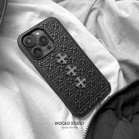 Chrome Hearts Cross Stitch Metal Kickstand Plus/Pro/Max – 16, 15, 14, 13, 12 iPhone Case