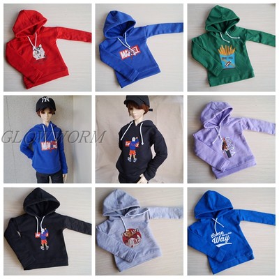 taobao agent Bjd baby jacket multi -color printed sweater hooded casual clothes top 3 points SD MSD doll