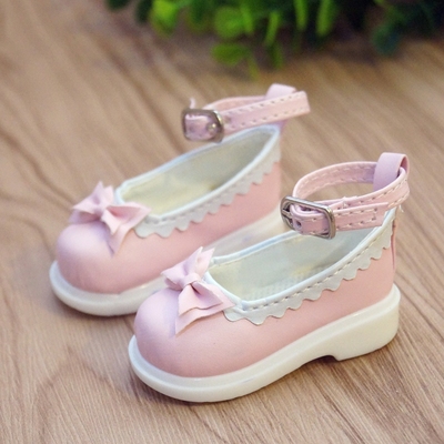 taobao agent BJD big scalp shoes bowl thick bottom high heels 4 minutes 1/4 pink white baby shoes msd