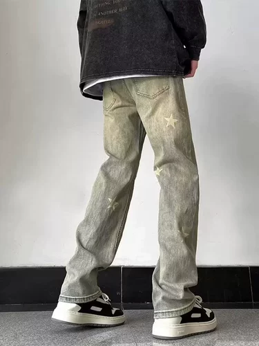 Летние тонкие джинсы, штаны в стиле хип-хоп, повседневные брюки, в американском стиле, свободный прямой крой