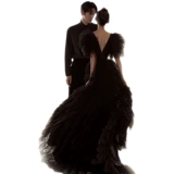 Одежда подходит для фотосессий, черное свадебное платье для влюбленных