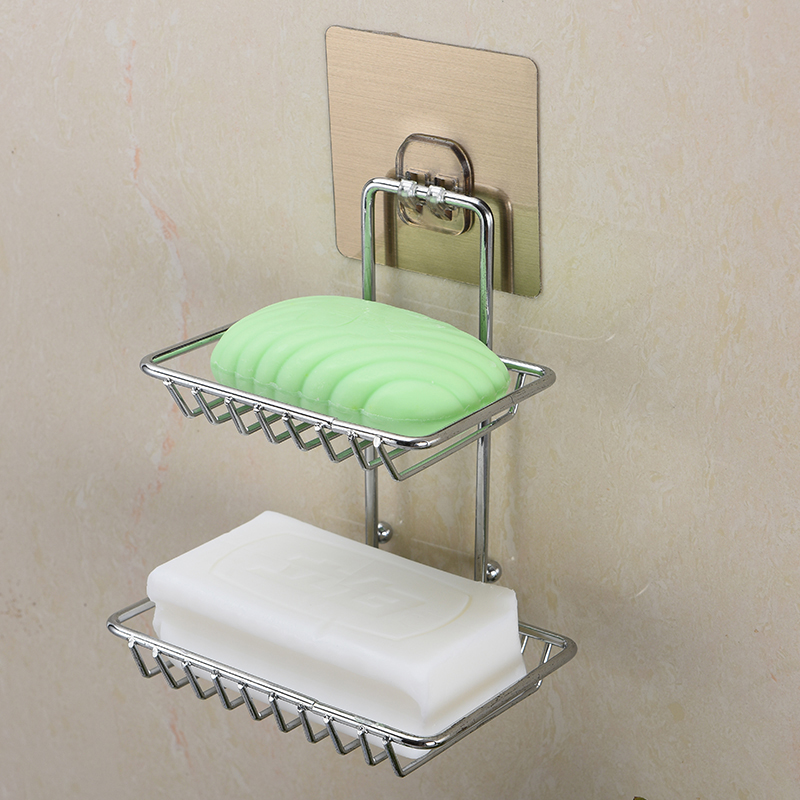 免打孔不锈钢肥皂架浴室无痕贴香皂盒创意卫生间强力吸盘皂架壁挂