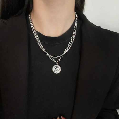 Брендовое ожерелье из нержавеющей стали, цепочка до ключиц в стиле хип-хоп, свитер, коллекция 2021
