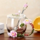 Men màu cốc nước nữ tách trà hoa phong cách châu Âu pha trà thủy tinh cốc nhà trà tách văn phòng - Tách