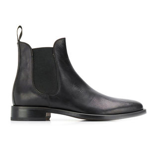 チェルシーブーツ メンズ 本革 英国ショートブーツ メンズブーツ CHELSEA BOOT 新品 ポインテッドブラックレザーブーツ