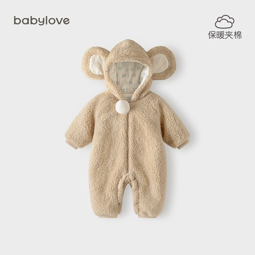 Детское утепленное удерживающее тепло боди, детская толстовка с капюшоном для новорожденных для выхода на улицу