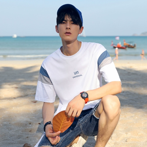 Летняя трендовая футболка с коротким рукавом, хлопковая брендовая летняя одежда