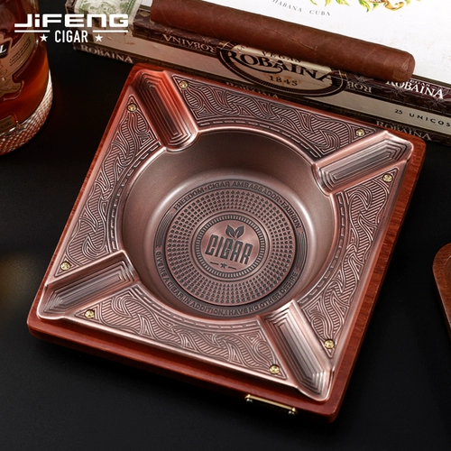 Металлическая высококлассная медная инкрустация камня, модная пепельница, легкий роскошный стиль