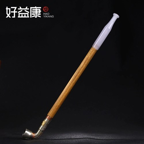 Медная дизайнерская длинная старомодная курительная трубка ручной работы из сандалового дерева