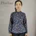 Phidias áo sơ mi cotton của phụ nữ dài tay mùa thu mới của phụ nữ lỏng và mỏng phong cách phương tây hoa từ dưới lên trên - Áo sơ mi dài tay