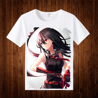 taobao agent Cut of red pupil!Akito Queen Astos anime clothing around men and women round neck short -sleeved T -shirts