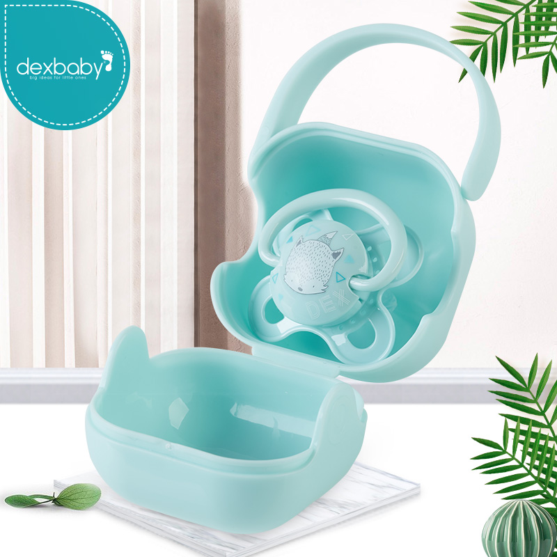 dexbaby婴儿安抚硅胶奶嘴0-6-18个月以上新生儿宝宝收纳盒