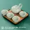Bộ ấm trà gốm sứ, một ấm, bốn tách, khay trà đơn giản, ấm trà, tách trà, bàn trà bộ nhỏ, bộ trà Kung Fu dùng tại nhà bộ ấm trà gốm sứ chén uống trà bát tràng Ấm trà - Bộ ấm trà