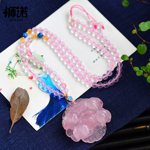 Кварц, резная подвеска из кварца ручной работы, свитер, аксессуар, подарок на день рождения