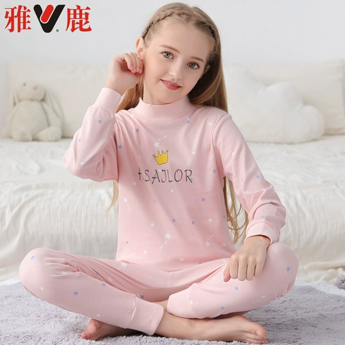 Детское нижнее белье, хлопковый комплект, термобелье, осенняя форма, хлопковая пижама, свитер, подходит для подростков
