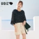 UGIZ mùa hè phong cách mới của phụ nữ Hàn Quốc đơn giản giản dị áo sơ mi voan chấm bi hàng đầu nữ UBSB550A - Áo sơ mi