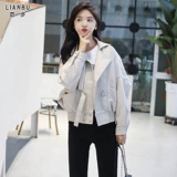 Tide, полиуретановая осенняя короткая куртка, подходит для подростков, коллекция 2022, в корейском стиле, высокая талия