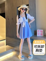 Синий купальник с бантиком