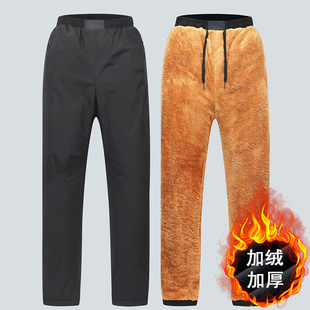 Демисезонные утепленные удерживающие тепло штаны, повседневные брюки, для мужчины среднего возраста