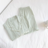 Комфортная пижама, японские зеленые цветные расширенные брендовые летние шорты, короткий рукав, изысканный стиль