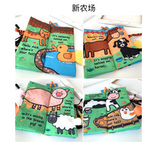 Детская книга из ткани 外贸丛林尾巴布书动物尾巴布书撕不烂宝宝婴儿玩具安抚益智早教