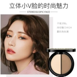 Двухцветные тени для контуринга, консилер, матовая осветляющая пудра, легкий и тонкий хайлайтер для лица, палетка для конкурирования, коррекция силуэта