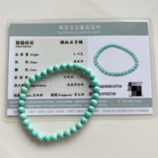 手饰/手串 精品级湖北原矿绿松石圆珠手串高瓷蓝绿男女款单圈手链项链配珠散