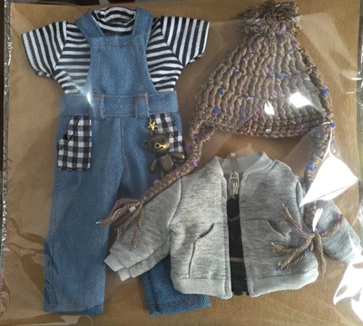 taobao agent Doll, clothing, woolen suspenders, T-shirt, sweatshirt for boys, scale 1:6