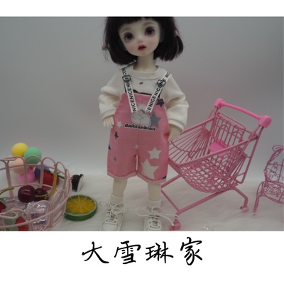 taobao agent Dai Bian BJD baby clothing 6 -point doll clothes casual small pink star adjustment back pants shorts Yosd