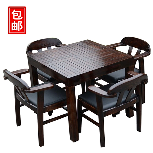 Наружный карбонизированный антикоррозивный деревянный стол и стул Комбинированный двор открытый -воздушный садовый садовый балкон на открытом воздухе, обеденный стол и стул ресторан