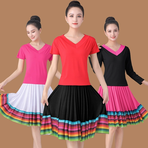 Футболка, мини-юбка, юбка, комплект, танцующий костюм, коллекция 2023, короткий рукав