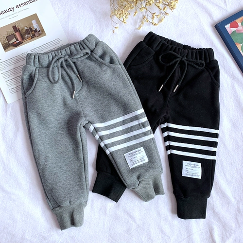 Детские бархатные демисезонные флисовые штаны для мальчиков для отдыха, детская одежда, 2020, в корейском стиле