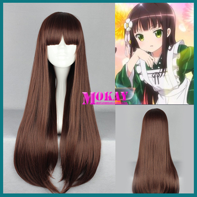taobao agent Cosplay wigs, do you want to come to some rabbits today?Uji Song Qianye's deep brown long straight hair