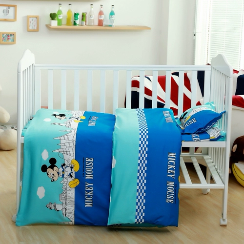 Хлопковый комплект для детского сада, хлопковое демисезонное мультяшное детское одеяло, 3 предмета