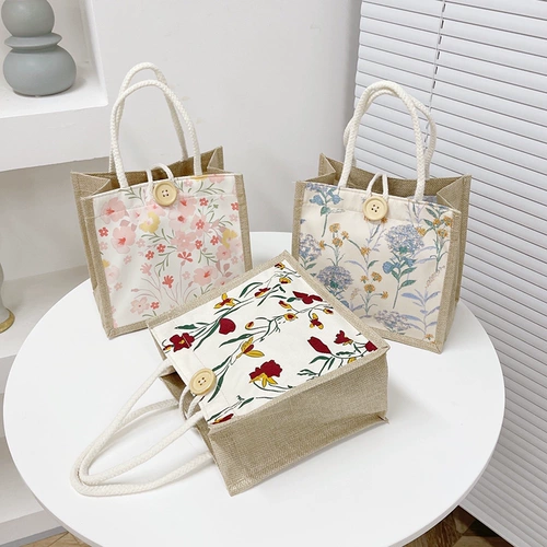 Тканевый мешок, ланч-бокс для выхода на улицу, банка для хранения, универсальная модная льняная сумка для отдыха, японская сумка через плечо, сумка для еды