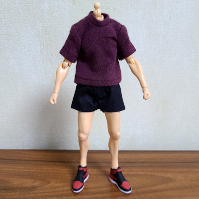 taobao agent Shorts, T-shirt, set, doll, minifigure, clothing, scale 1:12, soldier, 6 inches, SHF