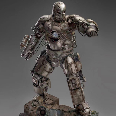 taobao agent Queen Studios Iron Man Mark1 Mark1 Mark MK1 The whole body statue of 1/4 genuine hand -made model statue ornaments