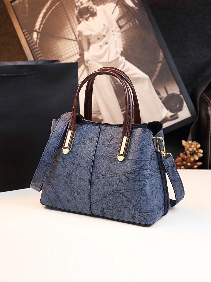 Universal retro capacious shoulder bag, genuine leather