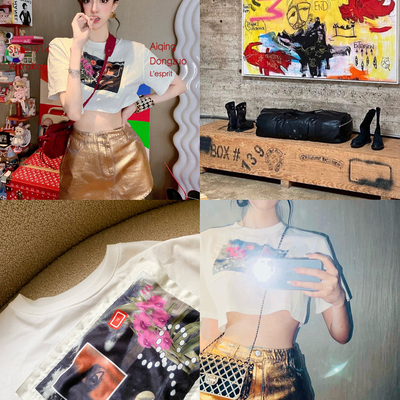 taobao agent [20 % off in stock] ALU Private Server OOTD's grand return all series of new products 618 stacked texture, portrait, portrait T -shirt