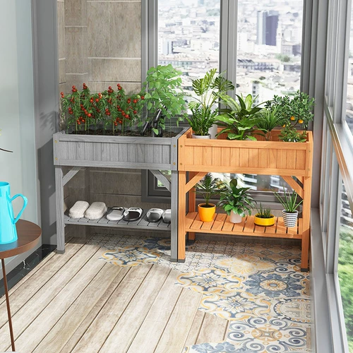 Цветочная коробка на открытом воздухе двор балкон посадка овощей ящик цветочный бассейн бассейн с твердым деревом цветочной коробки забор цветочный корыто прямоугольный