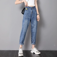 Штаны, приталенные джинсы, 2020, высокая талия, свободный прямой крой, подходит для подростков