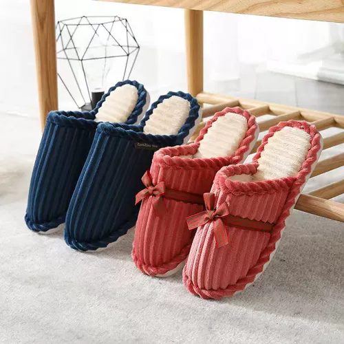 Демисезонные тапочки, нескользящая удерживающая тепло обувь для влюбленных