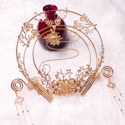 taobao agent Genuine Hanfu, hair accessory with tassels from pearl, full set