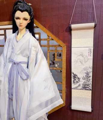 taobao agent [Mi shop MH] BJD/DD puppet 3 -point baby with ancient wind scroll/drawing shaft/ink painting scene photo spot spot