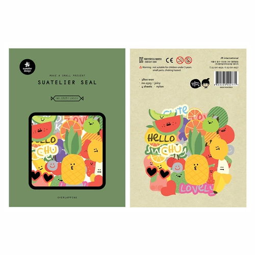 Корейская наклейка на стикера Соня сочные вкусные фрукты арбузы