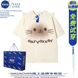 Милая трехмерная японская футболка с коротким рукавом, круглый воротник