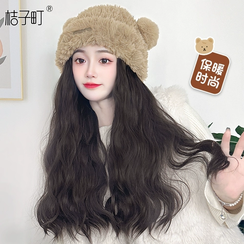 Шапка, демисезонный парик-шапка, модный шлем изготовленный из настоящих волос, комплект, парик, 2023