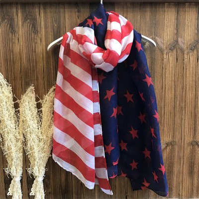 taobao agent Female 2017 Spring / Summer retro American flag scarf wild printed sunscreen shawl dual -use manufacturer direct sales